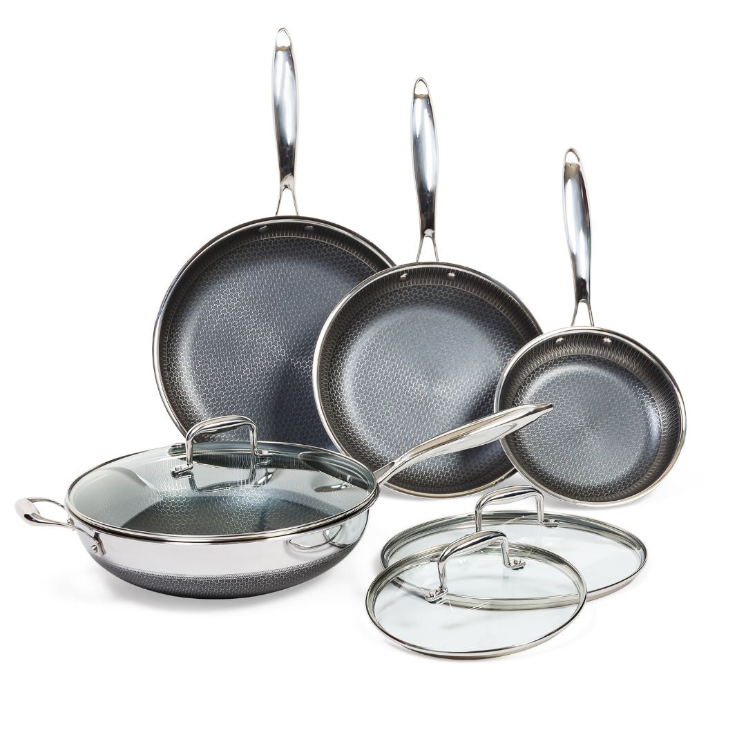 Vertex Fusion Cookware Set + Wok | Hybrid Stainless Steel